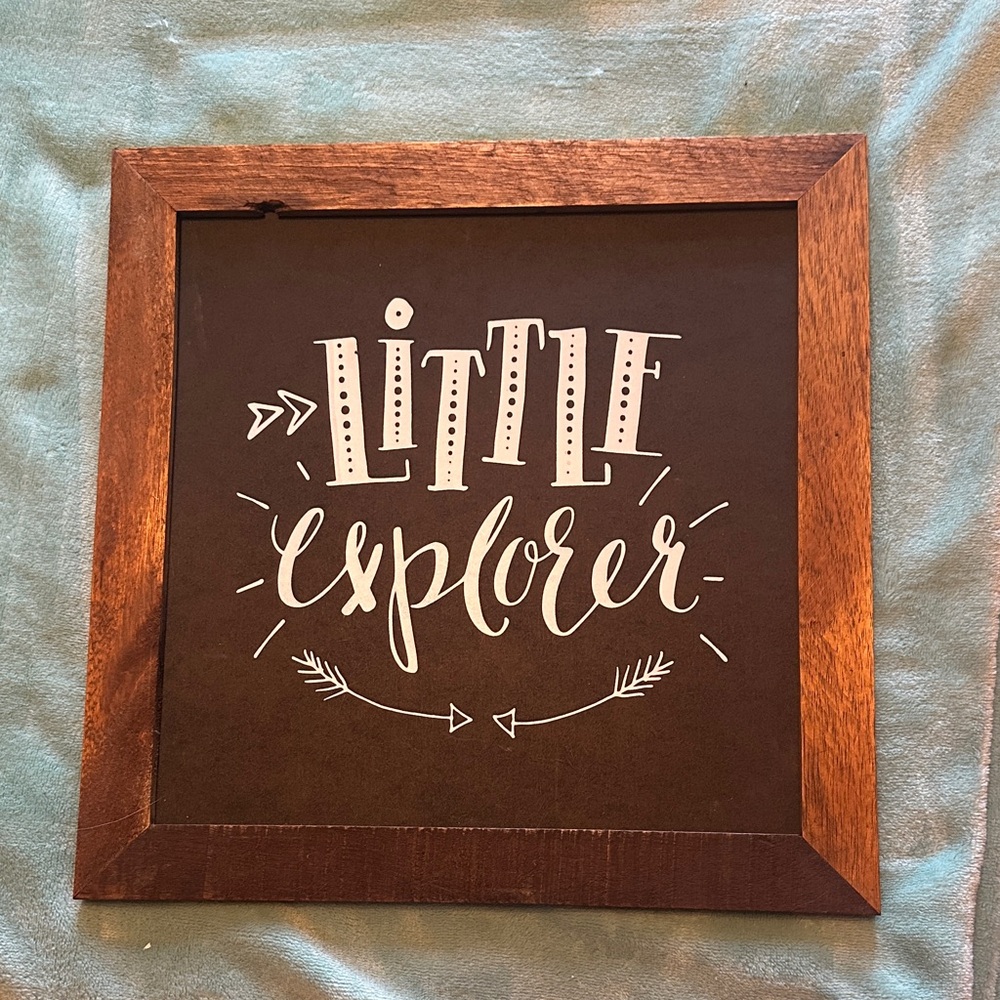 Hobby Lobby Little Explorer Wall Decor - Brown and White